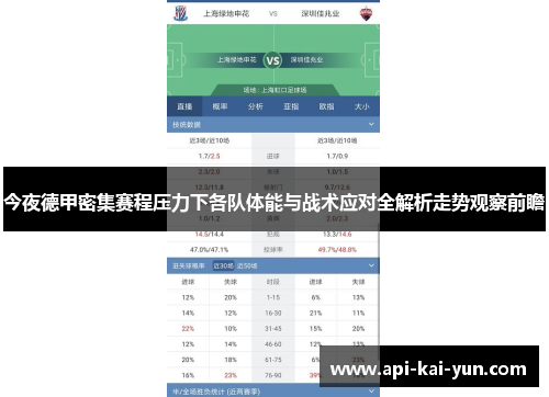 今夜德甲密集赛程压力下各队体能与战术应对全解析走势观察前瞻 今夜德甲密集赛程压力下各队体能与战术应对全解析走势观察前瞻